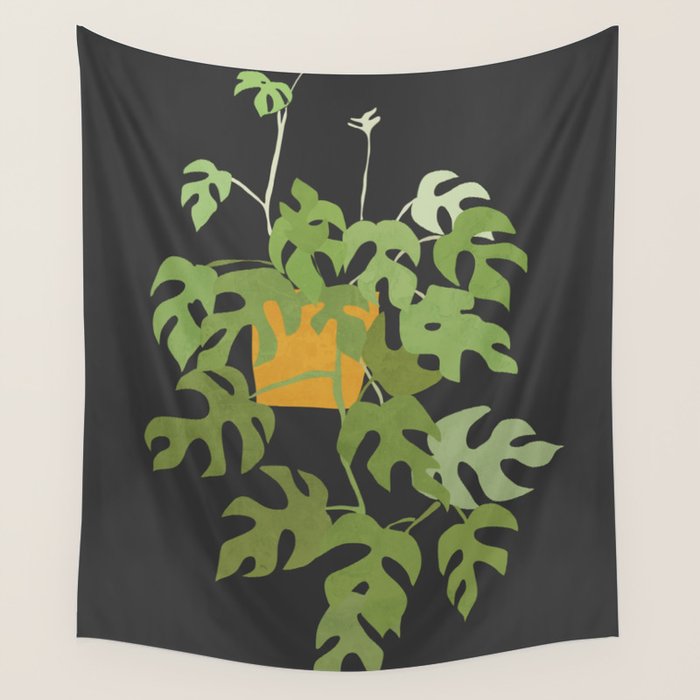 Minimal Abstract Art Plant 28 Wall Tapestry Gallery Image 1