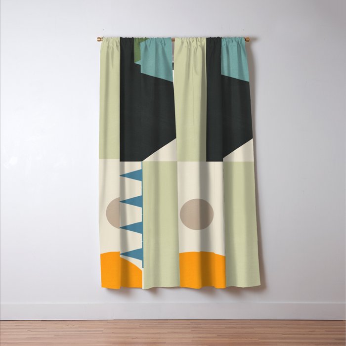 Abstract Geometric Shapes 26 Window Curtain Gallery Image 3