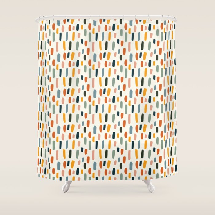Rainbow Confetti Pattern Shower Curtain Gallery Image 1