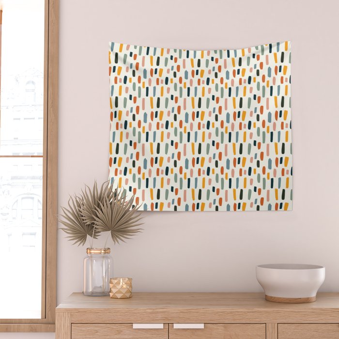 Rainbow Confetti Pattern Wall Tapestry Gallery Image 2