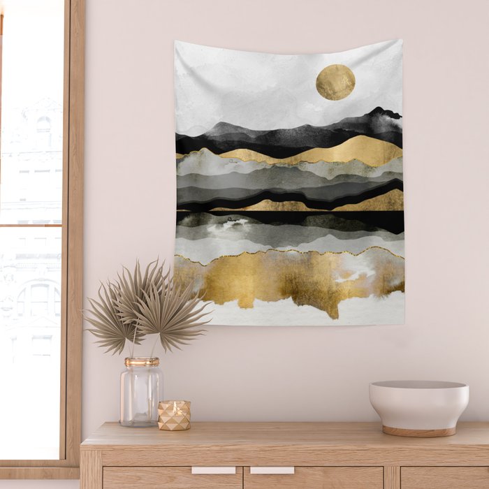 Golden Spring Moon Wall Tapestry Gallery Image 2