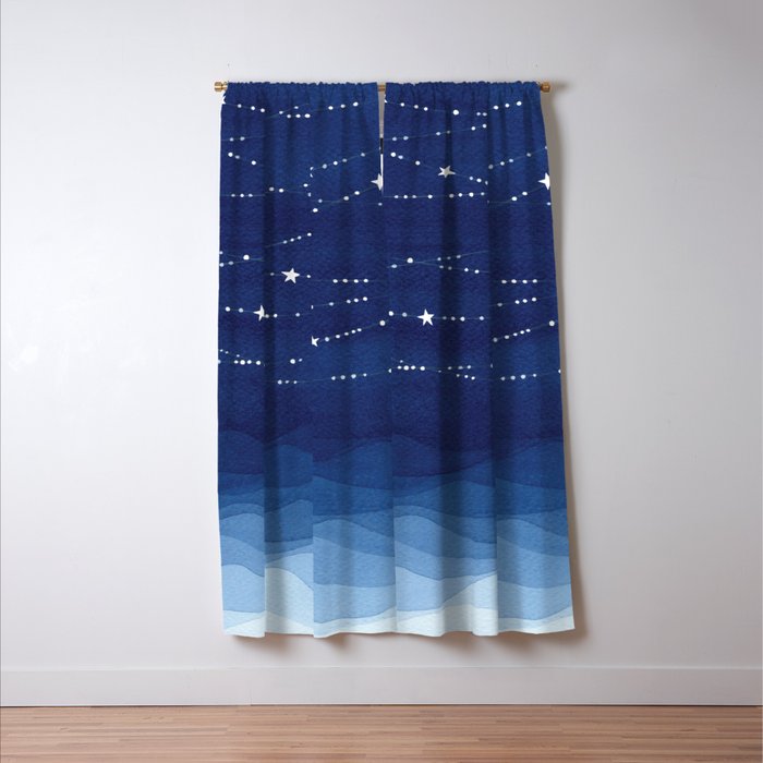 Garland of Stars IV, night sky Window Curtain Gallery Image 3