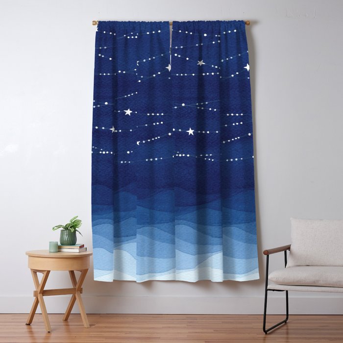 Garland of Stars IV, night sky Window Curtain Gallery Image 1