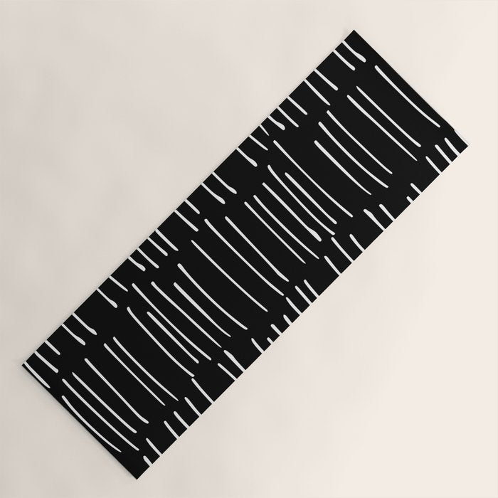 Abstract Stripes on Black Yoga Mat Gallery Image 1