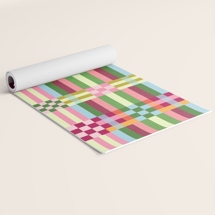  Woven Checks and Stripes - Festive Multi Yoga Mat Gallery Image 2