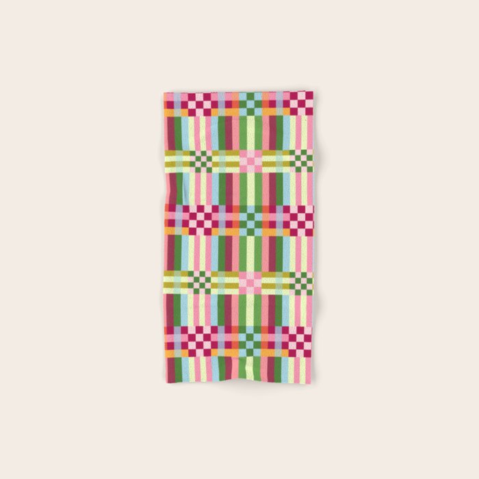  Woven Checks and Stripes - Festive Multi Bath Towel Gallery Image 1