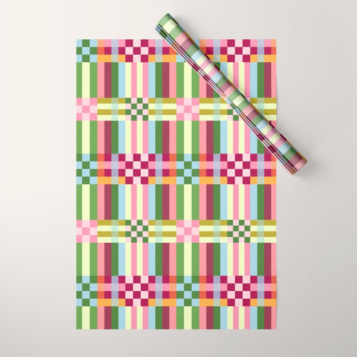  Woven Checks and Stripes - Festive Multi Wrapping Paper Gallery Image 1