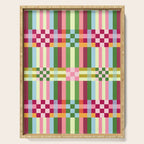 Woven Checks and Stripes - Festive Multi Serving Tray Gallery Image 1