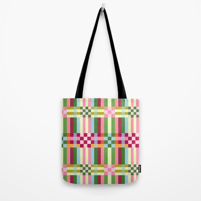  Woven Checks and Stripes - Festive Multi Tote Bag Gallery Image 2