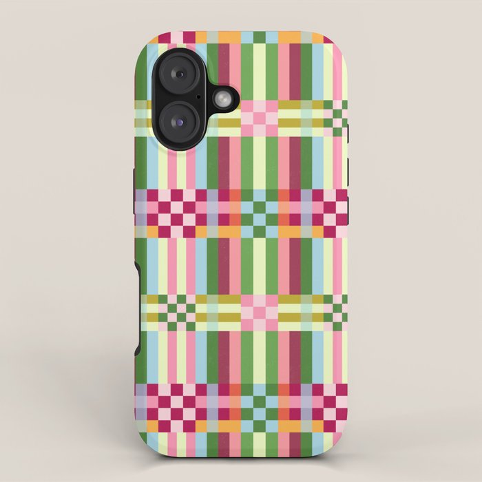  Woven Checks and Stripes - Festive Multi iPhone Case Gallery Image 1