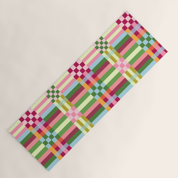  Woven Checks and Stripes - Festive Multi Yoga Mat Gallery Image 1