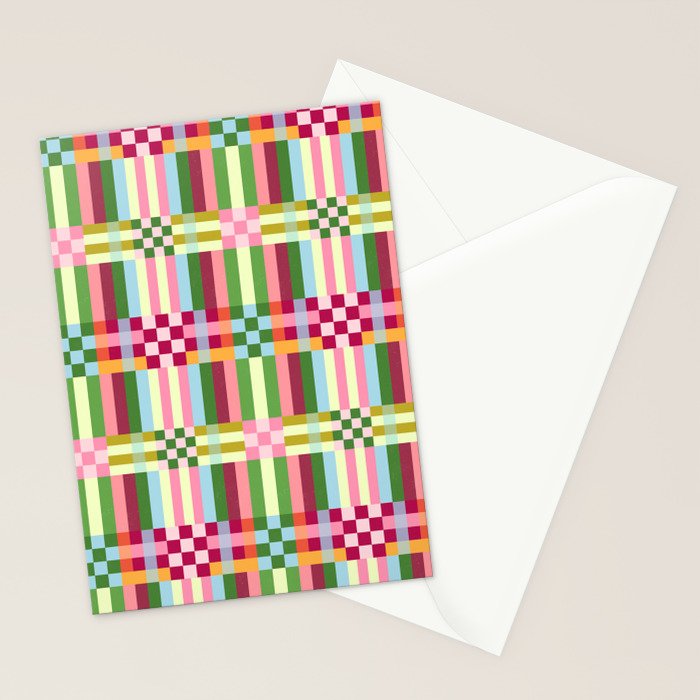 Woven Checks and Stripes - Festive Multi Stationery Card Gallery Image 2