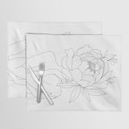 Minimal Line Art Woman Flower Head Placemat Gallery Image 1