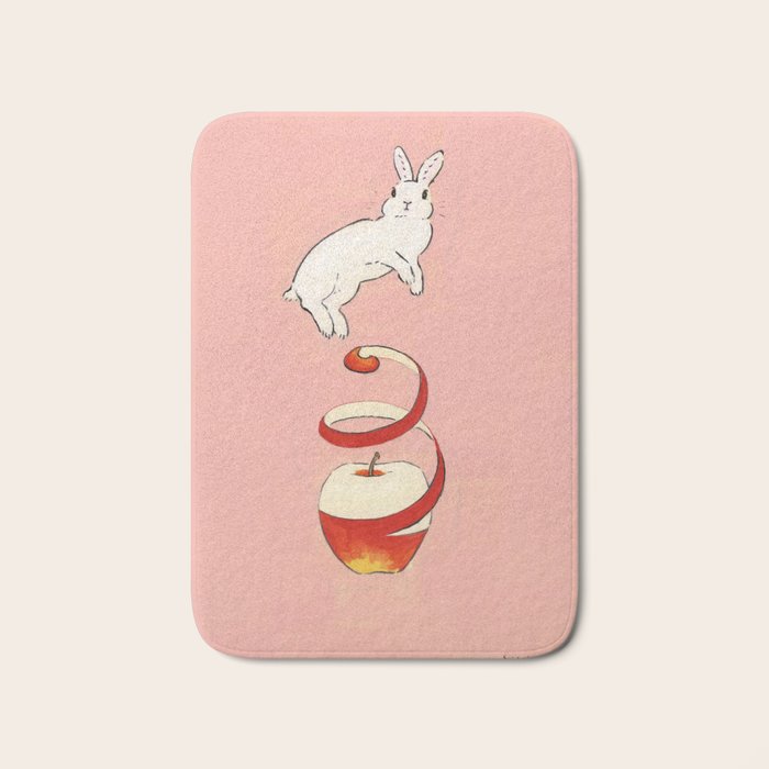 The apple makes bunny happy Bath Mat Gallery Image 1