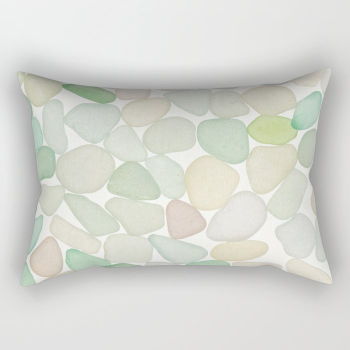 Sea Glass Collection - Soft Pastels Rectangular Pillow Gallery Image 1