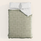 Mudcloth Doodle Squares . Lush Green Duvet Cover Gallery Image 6