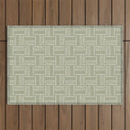 Mudcloth Doodle Squares . Lush Green Outdoor Rug Gallery Image 1