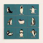 Penguin Yoga Wood Wall Art Gallery Image 1