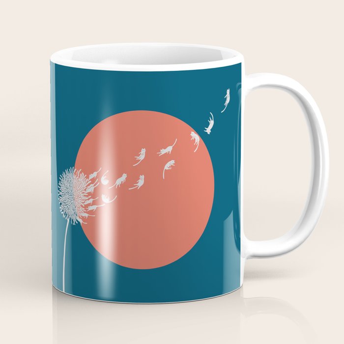 Cat and Plant 25: Cat Dandelion Coffee Mug Gallery Image 1