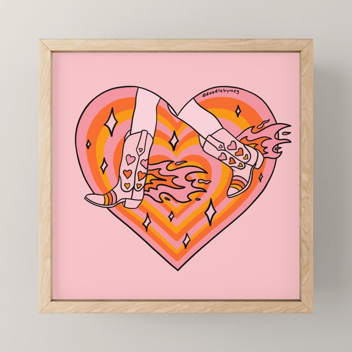 Running Cowgirl Mini Art Print Gallery Image 1