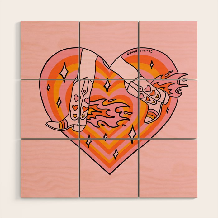 Running Cowgirl Wood Wall Art Gallery Image 1