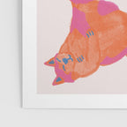 Sleepy Cozy Kitty Cats in Orange & Peach Poster Gallery Image 3