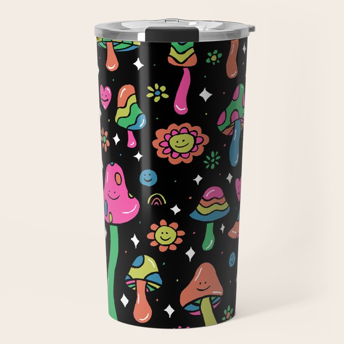 Rainbow Mushrooms Travel Mug Gallery Image 1