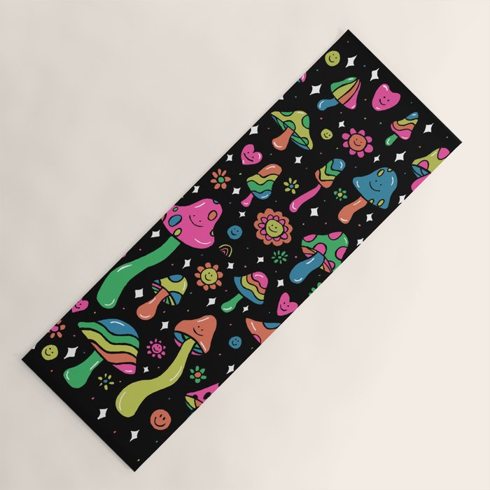 Rainbow Mushrooms Yoga Mat Gallery Image 1
