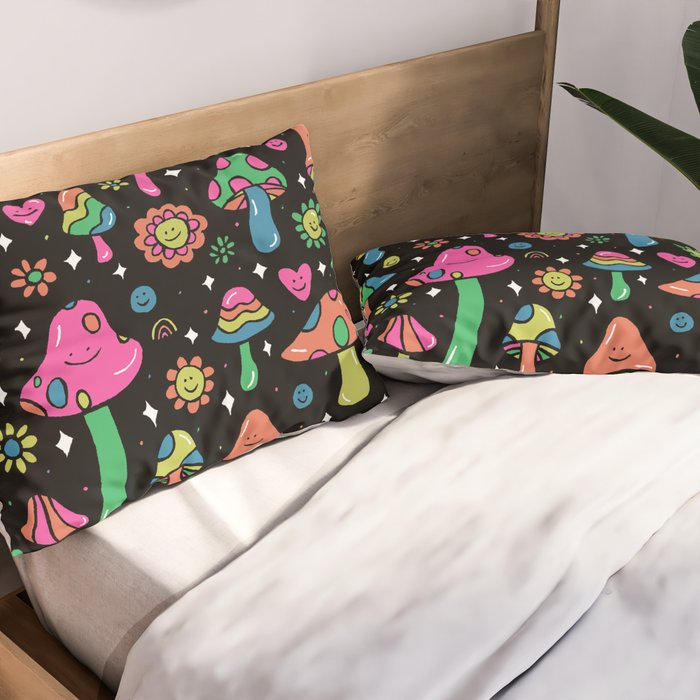 Rainbow Mushrooms Pillow Sham Gallery Image 2