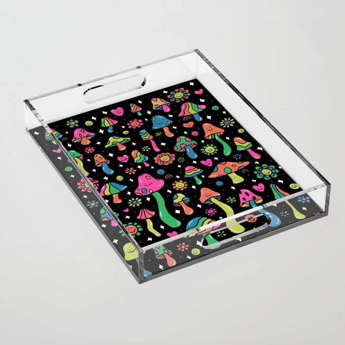 Rainbow Mushrooms Acrylic Tray Gallery Image 1