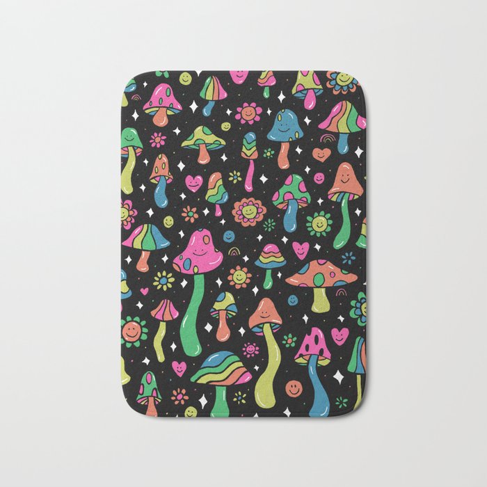 Rainbow Mushrooms Bath Mat Gallery Image 1