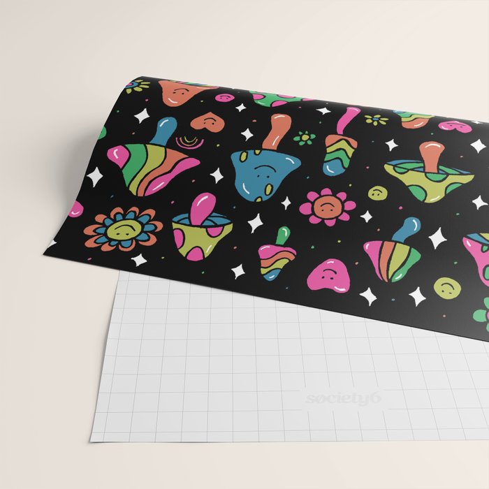 Rainbow Mushrooms Wrapping Paper Gallery Image 2