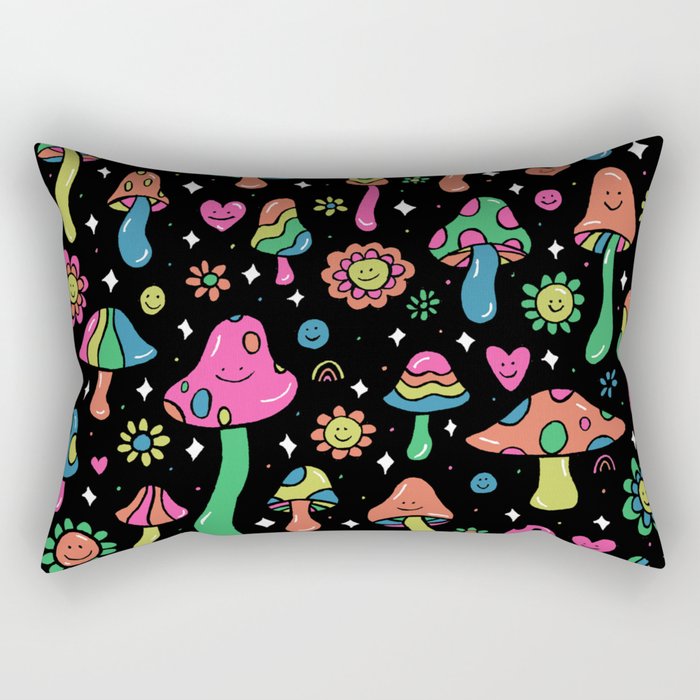 Rainbow Mushrooms Rectangular Pillow Gallery Image 1