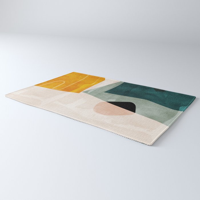 mid century shapes abstract painting 3 Rug Gallery Image 3