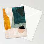 mid century shapes abstract painting 3 Stationery Card Gallery Image 2