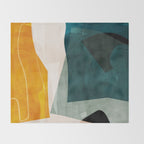 mid century shapes abstract painting 3 Throw Blanket Gallery Image 2