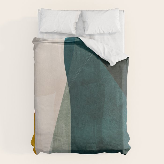 mid century shapes abstract painting 3 Duvet Cover Gallery Image 6