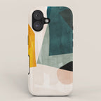 mid century shapes abstract painting 3 iPhone Case Gallery Image 1