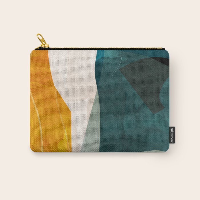 mid century shapes abstract painting 3 Carry All Pouch Gallery Image 1