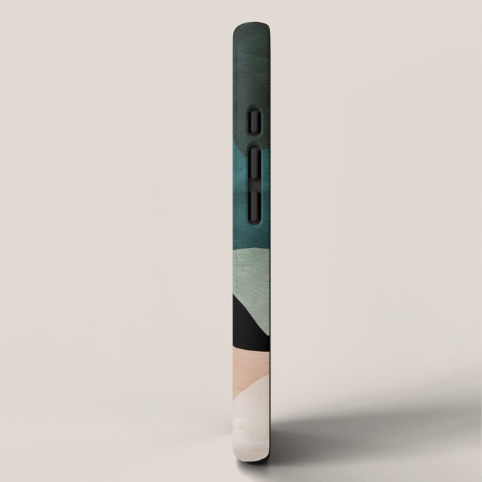 mid century shapes abstract painting 3 iPhone Case Gallery Image 2