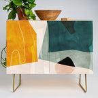 mid century shapes abstract painting 3 Credenza Gallery Image 1