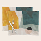 mid century shapes abstract painting 3 Placemat Gallery Image 1