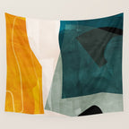mid century shapes abstract painting 3 Wall Tapestry Gallery Image 4