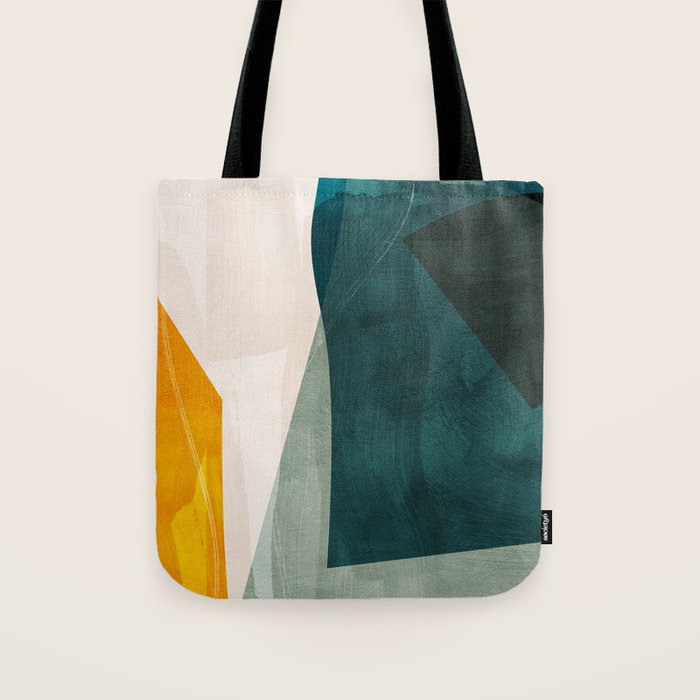 mid century shapes abstract painting 3 Tote Bag Gallery Image 1