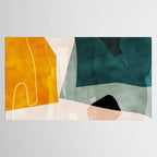 mid century shapes abstract painting 3 Tablecloth Gallery Image 2