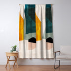 mid century shapes abstract painting 3 Window Curtain Gallery Image 5