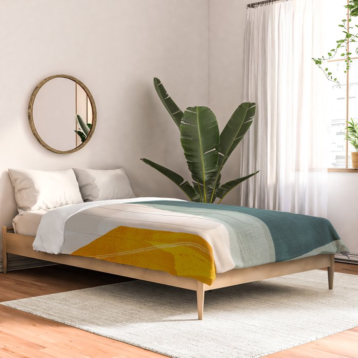 mid century shapes abstract painting 3 Comforter Gallery Image 2