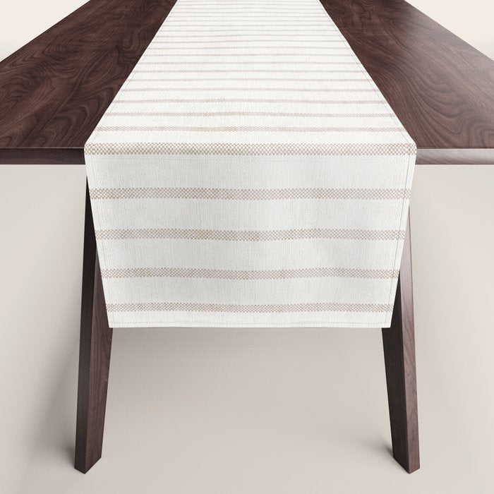 AEGEAN WIDE SPACED TICKING JUTE Table Runner Gallery Image 1