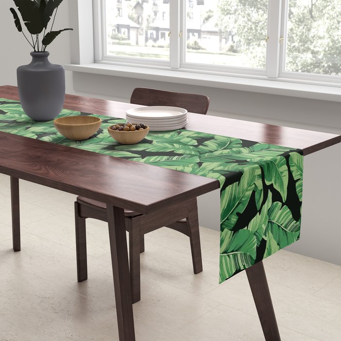 Tropical banana leaves II Table Runner Gallery Image 2