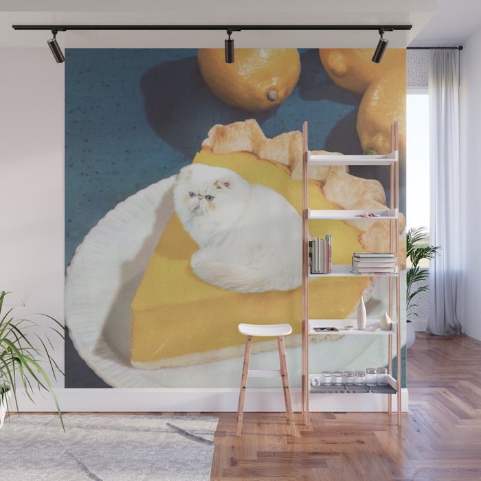 Lemon Meow Pie - Cat Meringue Wall Mural Gallery Image 1